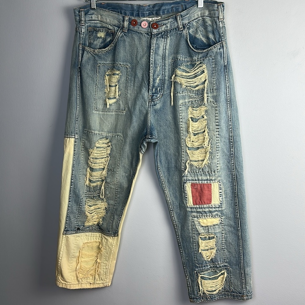 Magnolia Pearl Miners Denim in Americana OS Bohemian Oversized Relaxed Boho Jean - Picture 6 of 16